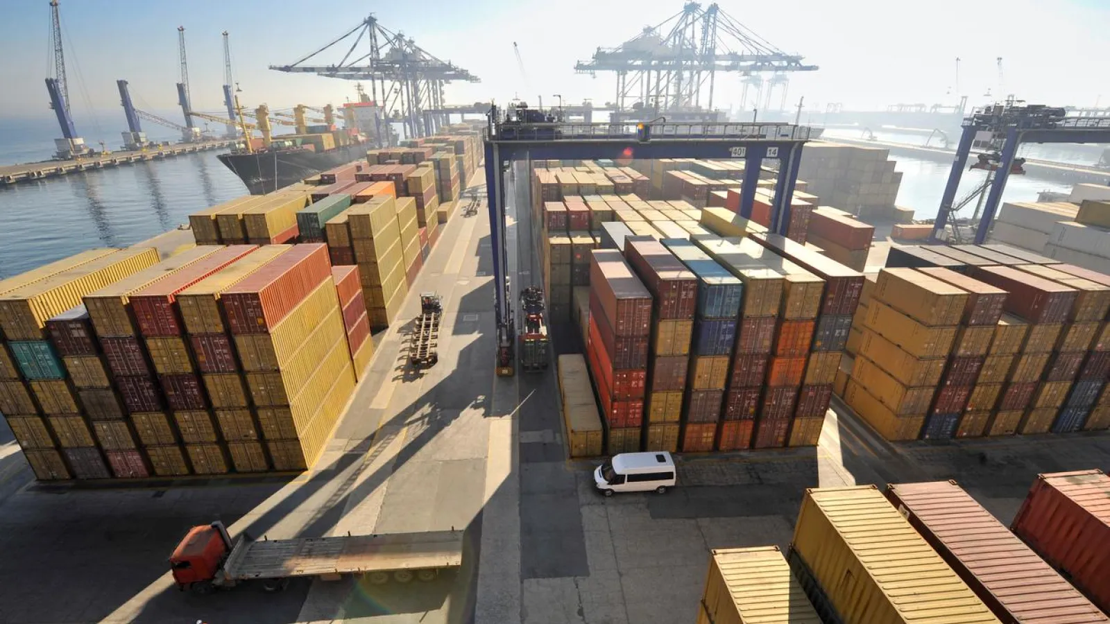 Stack of containers box. Cargo Freight Shipping of Container Logistics Industry