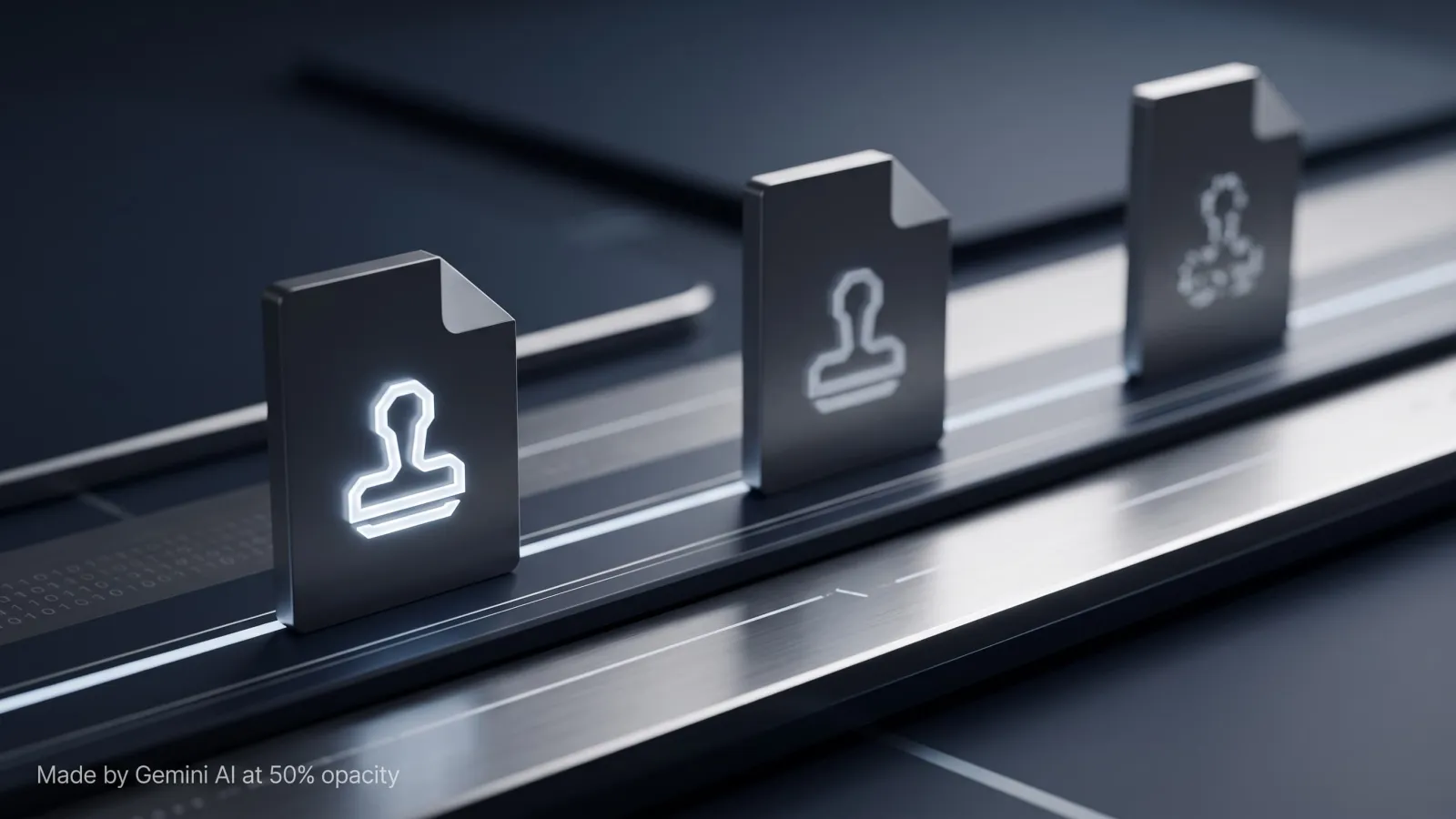 Digital file passing between platforms with its AI provenance marker fading away
